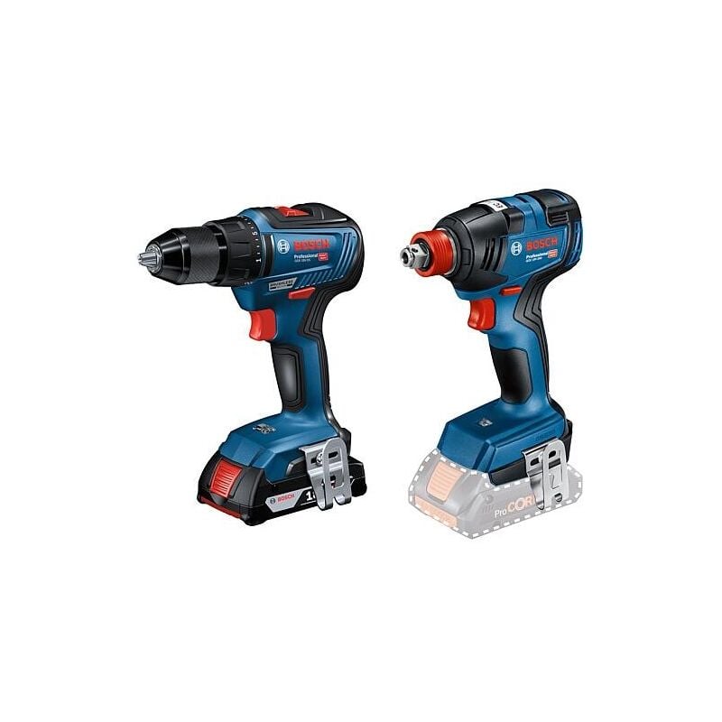 Bosch - Kit composé d'une Perceuse-visseuse et d'une Visseuse à chocs sans fil 18 v avec 2 batteries ProCORE 4,0 Ah et Chargeur