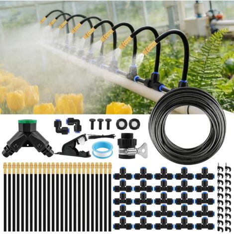 Kit Brumisation Extérieur 30M - 102 Pièces - Laiton Et PE - Rafraîchissement Terrasse Et Jardin