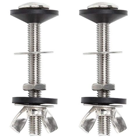 Kit bulloni per WC, kit da 2 pezzi per WC a cassetta avvitabili, fissaggio universale per WC in acciaio inox, facile da installare