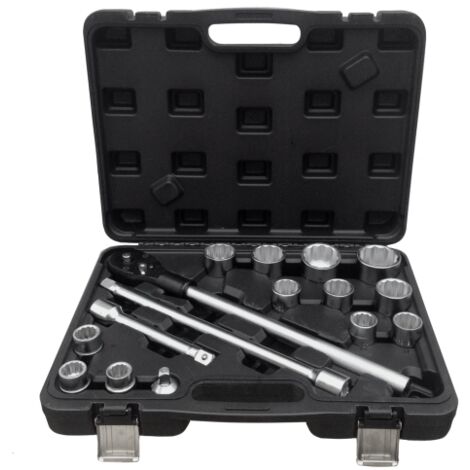 Kit Bussole/Boccole poligonali 16 pezzi 3/4 cromo vanadio con chiave a cricchetto
