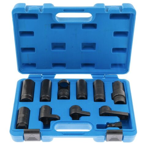 Kit bussole rimozione iniettori attrezzi motore sonda lambda presa aria 11 pz 034sa