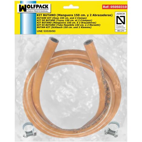 Kit Butano (Manguera 1,5 Metros con 2 Abrazaderas)