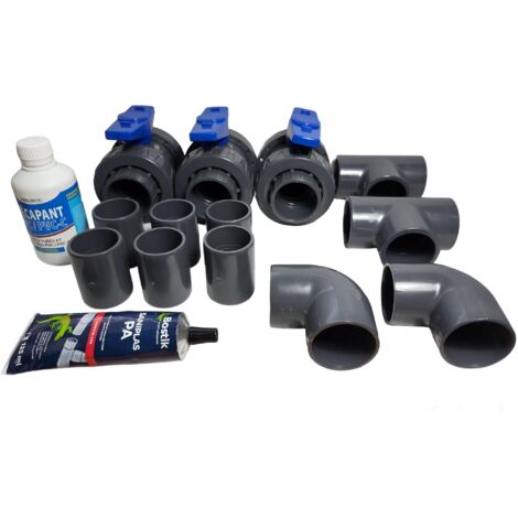Kit By Pass Piscine / SPA Complet Ø50 mm pour pompe à chaleur