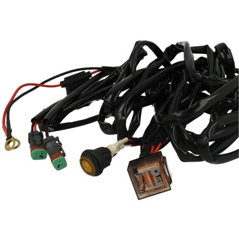 Kit Cablaggio 12V Con Interruttore Rele 80A Fusibile 30A Con Doppio Connettori DT Per Installazione Barra Led Su Jeep Fuoristrada
