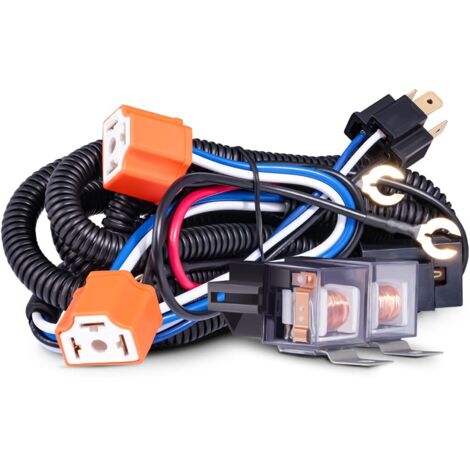 Kit cablaggio relè fari H4 per 7x6 5x7 H6054, cablaggio ceramico termoconduttivo per camion fuoristrada Jeep Cherokee Chevy, risolve i problemi di doppia messa a terra