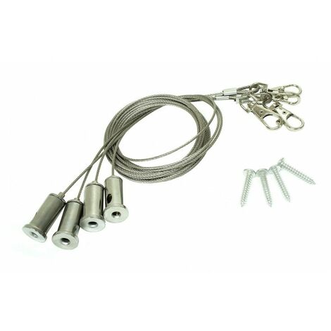 Kit câbles suspension Dalles LED DeliTech® avec crochets - 4 pièces