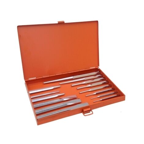 Kit Cacciaspine/Scalpelli/Punzoni/Ugnetti/Bulini set 14 pz in valigetta - Mod. B