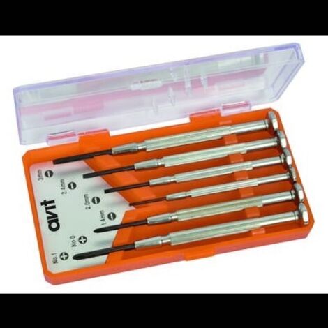 Kit cacciaviti Elettronica e meccanica di precisione 6 parti AVIT AV05010 Taglio, Croce Phillips