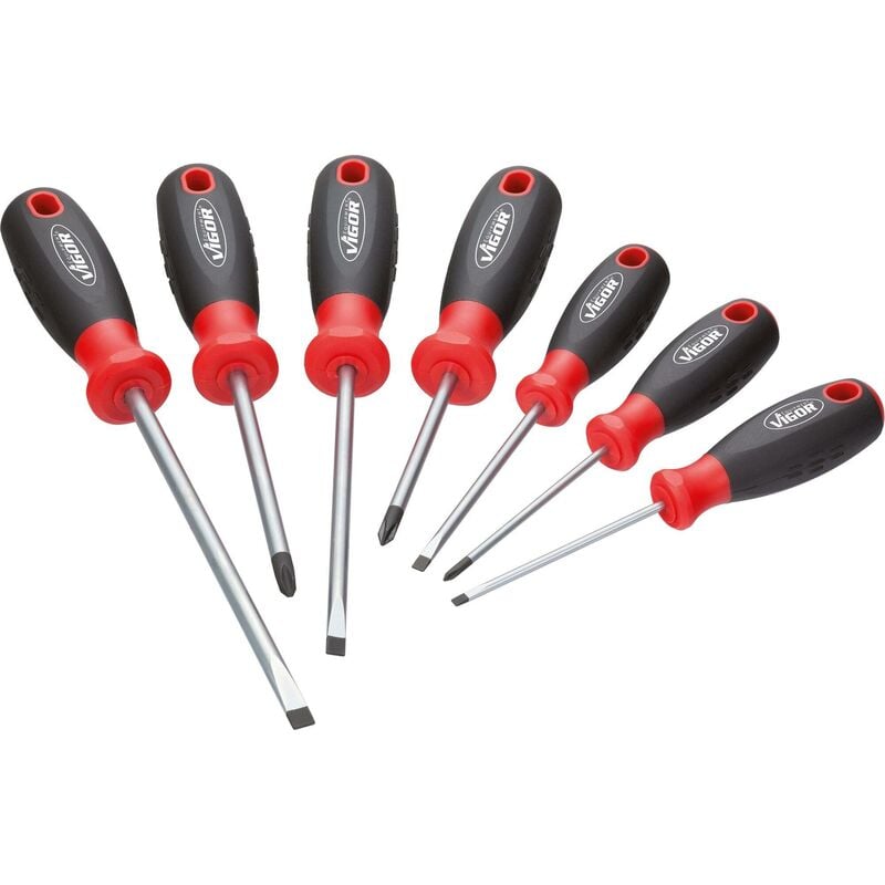 Screwdriver set ∙ V1637 ∙ Profilo ad intaglio, Profilo intaglio a croce ph ∙ 0.6 x 3 – 1.2 x 6.5 · PH0 – PH2 ∙ Numero utensili: 7