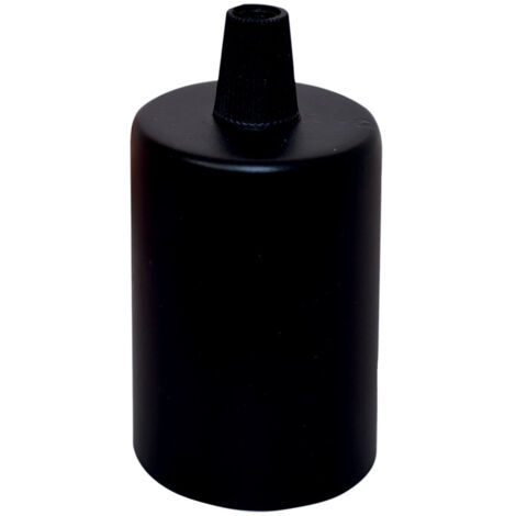 Kit cache douille métal cylindrique + douille E27 noire- Tibelec