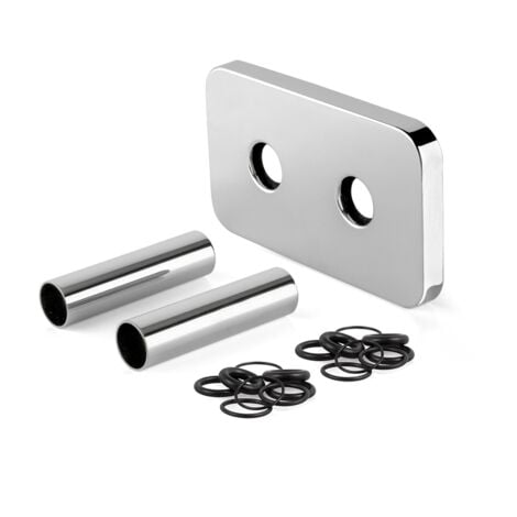 Kit cache-tuyau avec rosace 2 trous en laiton chromé APM 062TA.70