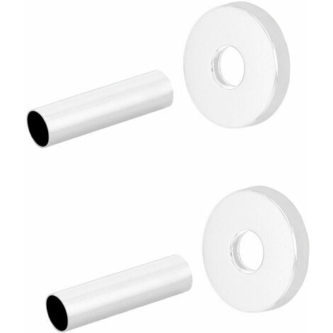 Kit cache-tuyau pour radiateurs et sèche-serviettes de tout entraxe Blanc brillant