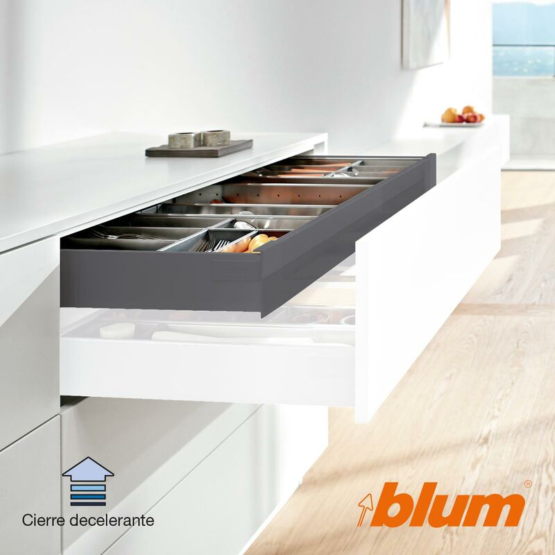 

Blum - Kit Cajon Completo LegraBox M Interior Ind. Pure Extracción Total 50 0 mm Gris Tob - Antracita