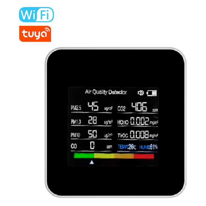 Moniteur intelligent de qualité de l'air Tuya wifi 14 en 1, détecteur de CO2 d'intérieur,