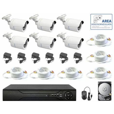 HOUSECURITY KIT CAMÉRA 5 MPX AHD 6 CAMÉRAS IP DVR CÂBLES 8 CANAUX HD 500 GB