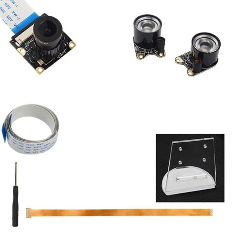 Kit caméra 7 en 1 pour Raspberry Pi (compatible avec les caméras 3B+/3B/2B/B+/ZERO 1.3/ZERO pour W)