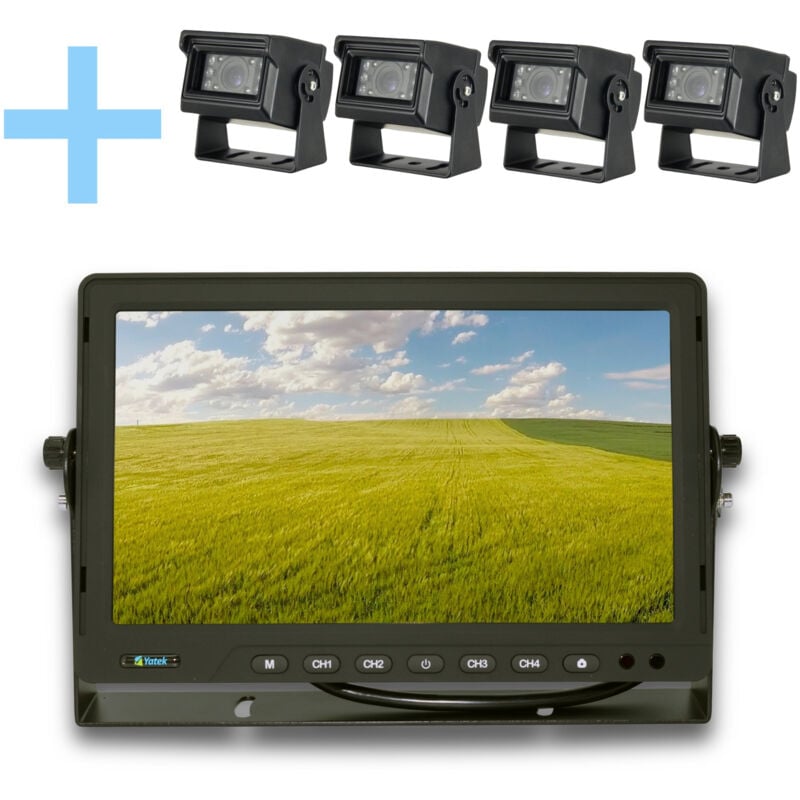 Kit caméra de parking Yatek composé d'un écran 10.1' ahd 1080P + 4 caméras pour vue arrière 1080P Yatek