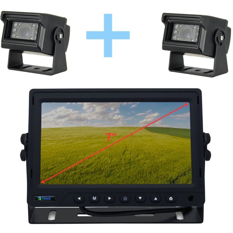 Kit caméra de parking Yatek composé d'un écran 7' ahd 1080P + 2 caméras pour vue arrière 1080P Yatek