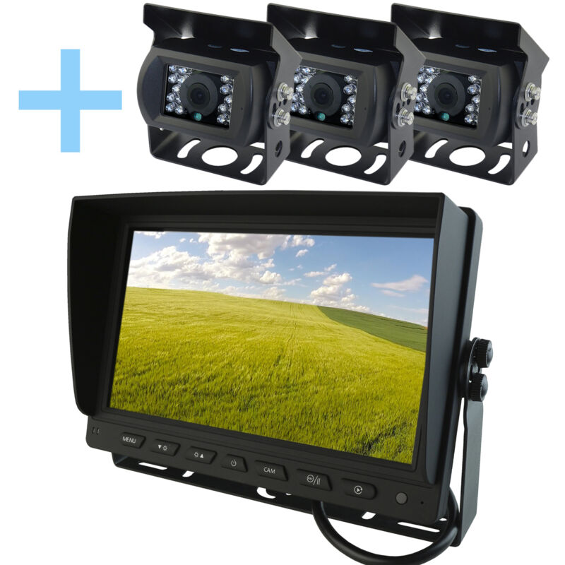 Kit caméra de parking Yatek composé d'un écran 9' ahd 1080P + 3 caméras de recul pour le parking Yatek 1080P