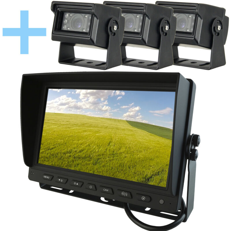 Kit caméra de parking Yatek composé d'un écran 9' ahd 1080P + 3 caméras pour vue arrière 1080P Yatek