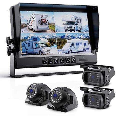 Kit caméra de recul 1080p, moniteur DVR HD 9 pouces, noir