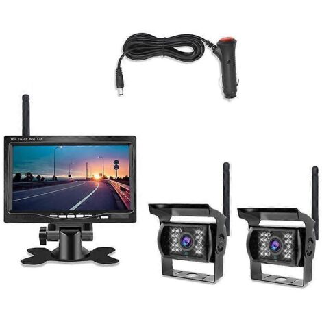 Kit caméra de recul étanche sans fil pour véhicule avec écran TFT LCD ---