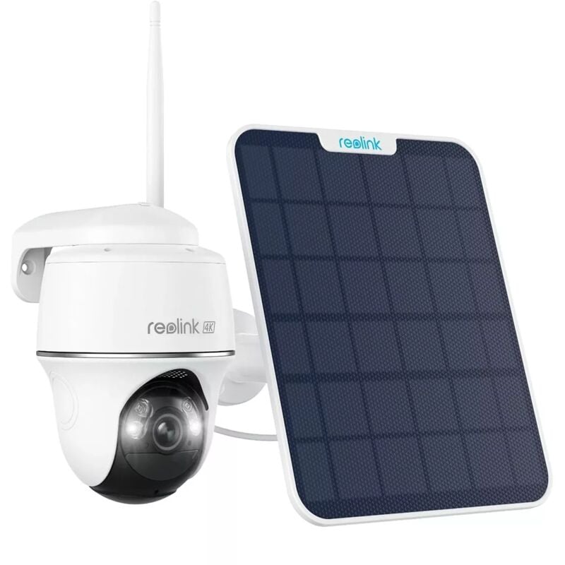 Kit caméra WiFi - Détection intelligente / 4K 8MP / Vision nocturne / IP64 / 128 Go + Panneau solaire 6W (Reolink)