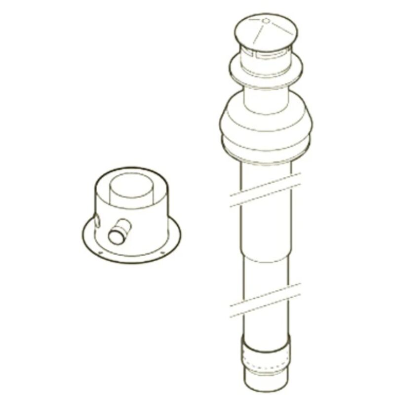 Kit camino verticale fuori tetto Ø 60/100 mm in Alluminio rigido - BOSCH