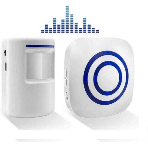 Kit campanello elettrico wireless con 1 ricevitore e 1 rilevatore di movimento PIR Alert Vis