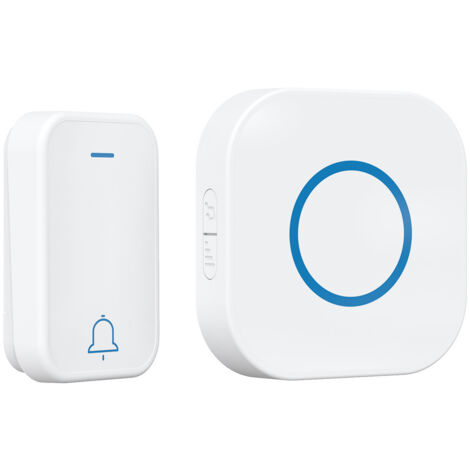Kit campanello wireless impermeabile per esterni con LED lampeggiante per casa e ufficio (bianco)