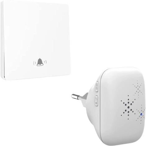 Kit campanello wireless per esterni ecologico senza batteria, impermeabile IP 65, neve, pioggia - Trasmettitore remoto - Ricevitore plug-in - 43 livelli di volume - 38 melodie