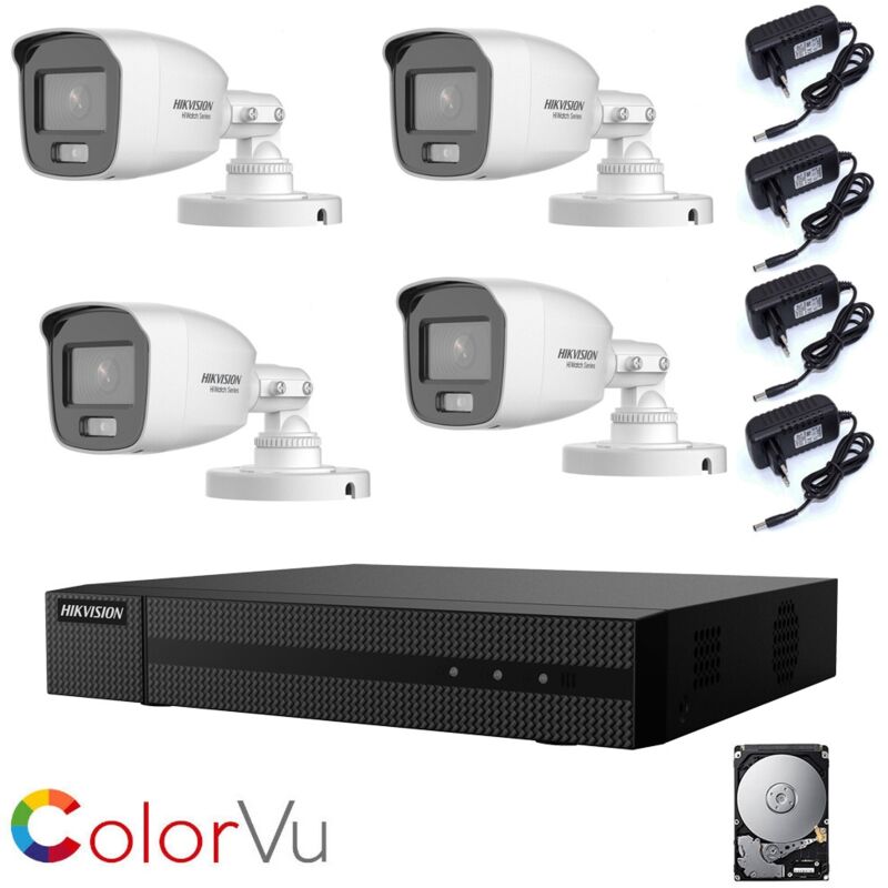 Hikvision - kit caméra couleur vision nocturne 2 mpx 4 ahd 1 tb