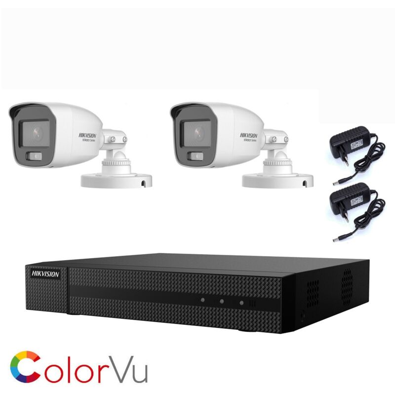 Hikvision - kit de caméra de vision nocturne 2 mpx ahd couleur