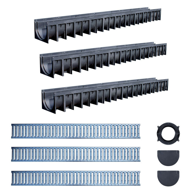 Caniveau Exterieur Drain Linéaire De 100cm En Acier Inoxydable, Drainage De Tranchée Mince Industriel Pour Allée/ Cour/ Jardin/ Égout/ Balcon, Canal De Drainage Extérieur Pour Béton(20 Pack,20x5cm/7 9