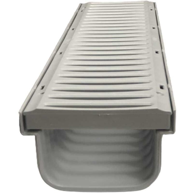 Adequa - Kit Caniveau d'Évacuation Renforcé et Grille Passable - 500x130x90 mm