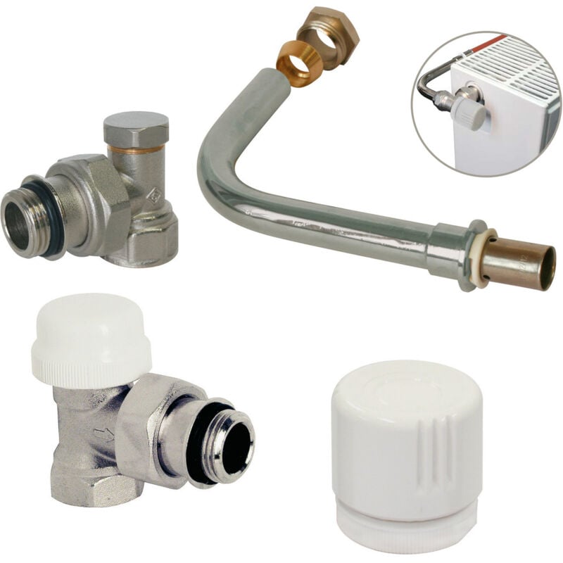 Kit raccordement radiateur avec corps thermostatique - PER à sertir Ø12 - Somatherm