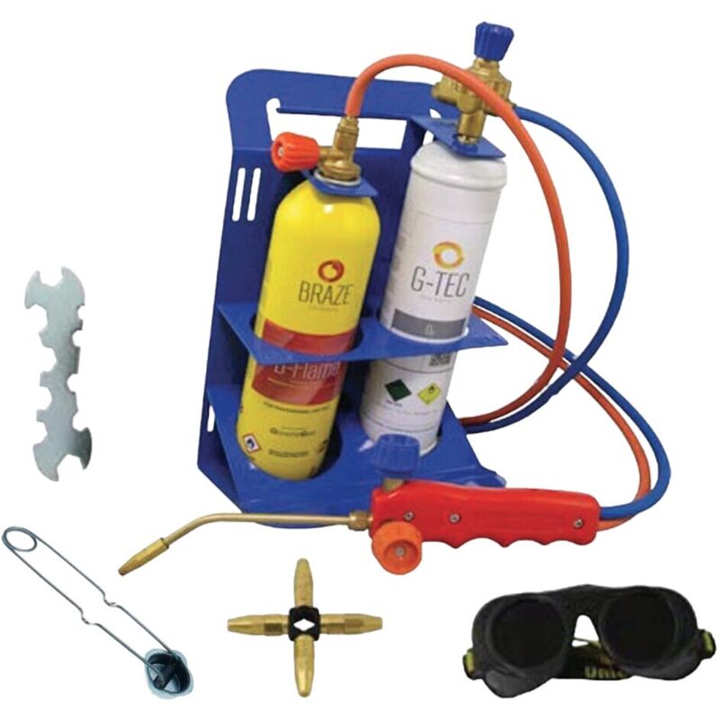 Kit Saldobrasatura Con Riduttori Pressione E Bombole Ossigeno B fla...