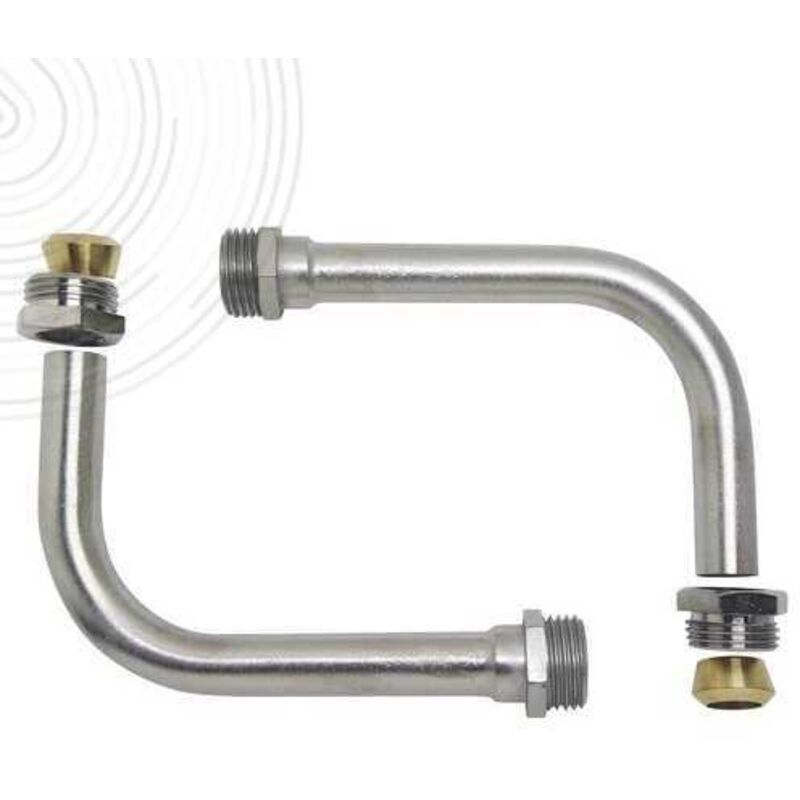 Kit canne de raccordement arrière radiateur à visser Mâle 1/2" (15/21) - Somatherm
