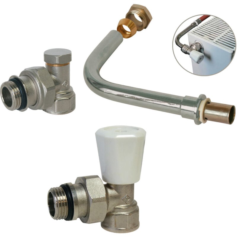 Somatherm - Kit raccordement radiateur avec robinet manuel - per à sertir Ø16