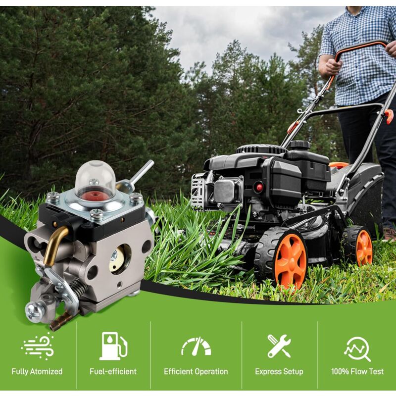 Kit carburateur 545008097 pour débroussailleuse Husqvarna 129C, 129L, 129R, 129LDX, 129RJ, pour Jonsered GT2228, GTS2228, BC2228, avec pièces de