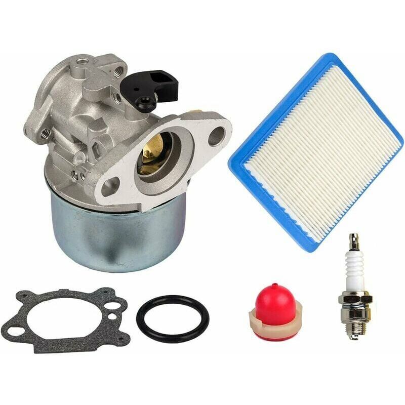 Kit carburateur avec poire d'amorçage et filtre à air Compatible avec moteurs Briggs & Stratton 4 à 7 CV 799868