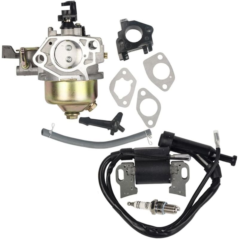 Coocheer - Kit carburateur, bobine d'allumage, bougie d'allumage, moteur GX340 GX390 11 cv 13 cv pour tondeuse à gazon