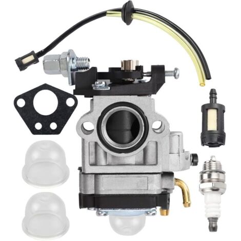 Kit Carburateur Débroussailleuse Universel 52cc 49cc 43cc - Carbu Moteur avec Joint Tuyau Bougie et Filtre à Essence pour Tondeuse Taille-Haie Tronçonneuse