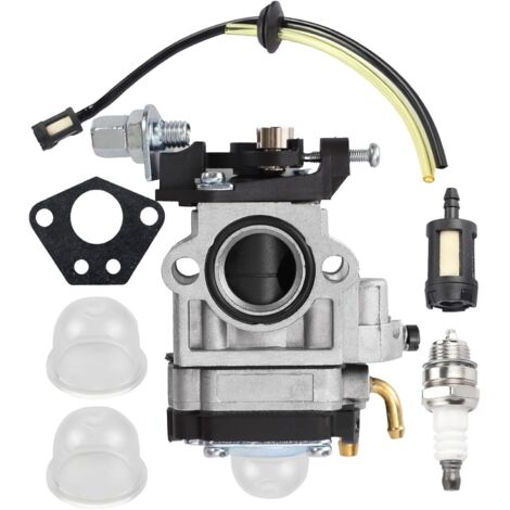 Kit Carburateur Débroussailleuse Universel 52cc 49cc 43cc - Carbu Moteur avec Joint Tuyau Bougie et Filtre à Essence pour Tondeuse Taille-Haie Tronçonneuse