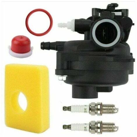Kit Carburateur pour Briggs & Stratton 593261 595656 591979 591160, pour Moteur de Tondeuse à Gazon 300E 450E 500E 550EX 500 125cc 140cc, 08P502 8P502 02 00000 9P602 9P602-Crezuo