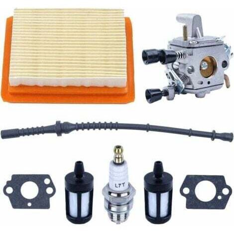 Kit carburateur pour débroussailleuse Stihl FS120 FS200 FS020 FS202 FS250 FS300 FS350, joint + filtre à air et filtre à carburant + tuyau de carburant + bougie d'allumage