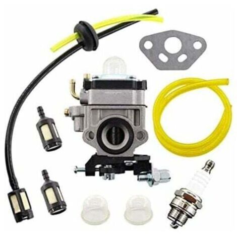 Kit carburateur pour débroussailleuses AL-KO Alko, modèles BC410, BC4535, BC4125, avec tuyau et filtre à carburant.-AquaForge