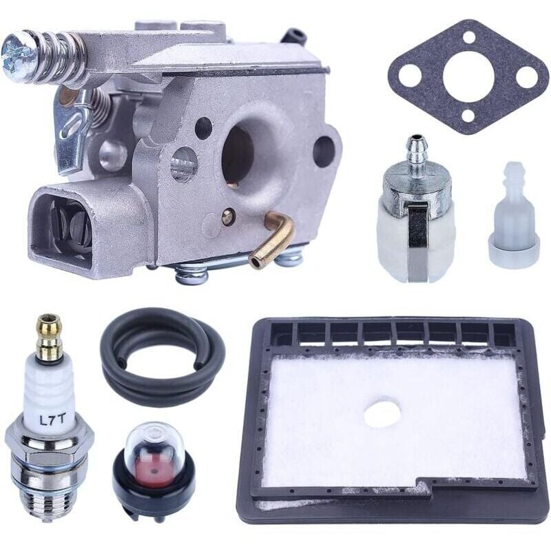 SNQ - Kit Carburateur pour echo CS3000 CS3400 CS3450 CS300 Tronçonneuse, Carburateur avec Filtre à Air + Joint + Filtre à Carburant + Tuyau Pièces de