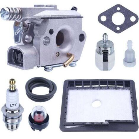 Kit Carburateur pour ECHO CS3000 CS3400 CS3450 CS300 Tronçonneuse, Carburateur avec Filtre à Air + Joint + Filtre à Carburant + Tuyau Pièces de Rechange Accessoire,de