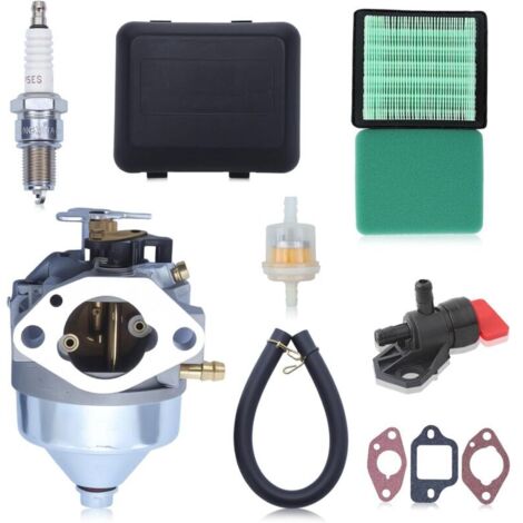 Kit carburateur pour Honda moteur GCV190 et tondeuse à gazon HRB217 HRX217, Carburateur + Filtre à air + Joints + Bougie d'allumage + Filtre à carburant accessoire kit 7 en 1